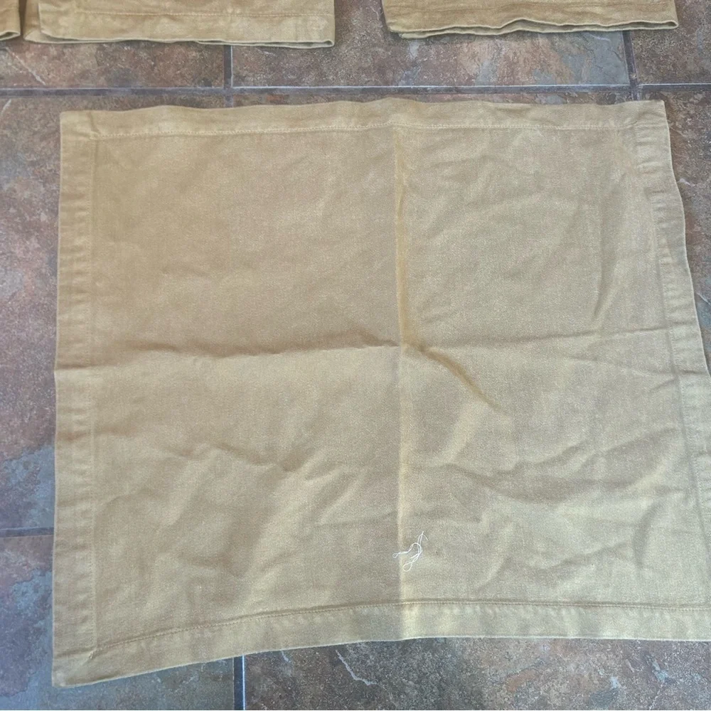 Crate & Barrel Napkin Table Linens Set of 6 Rayon Cotton Sateen Sage Green